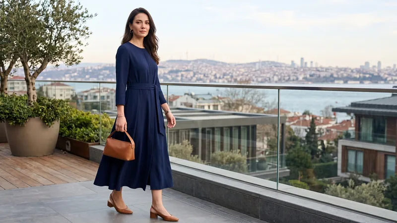 Lacivert elbise nasıl kombinlenir?