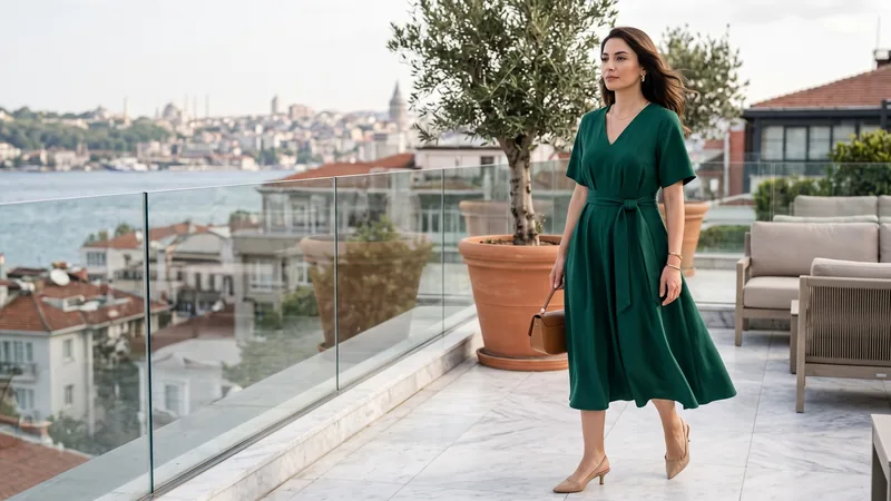 Yeşil elbise nasıl kombinlenir?