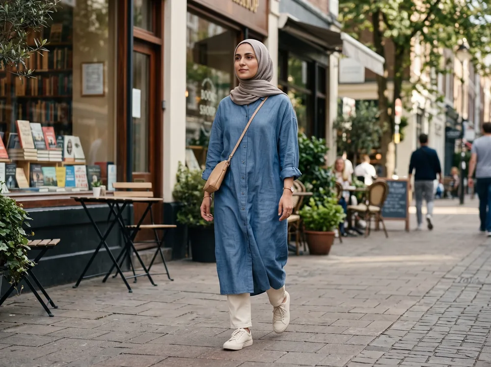 Tesettür uyumlu elbise örneği